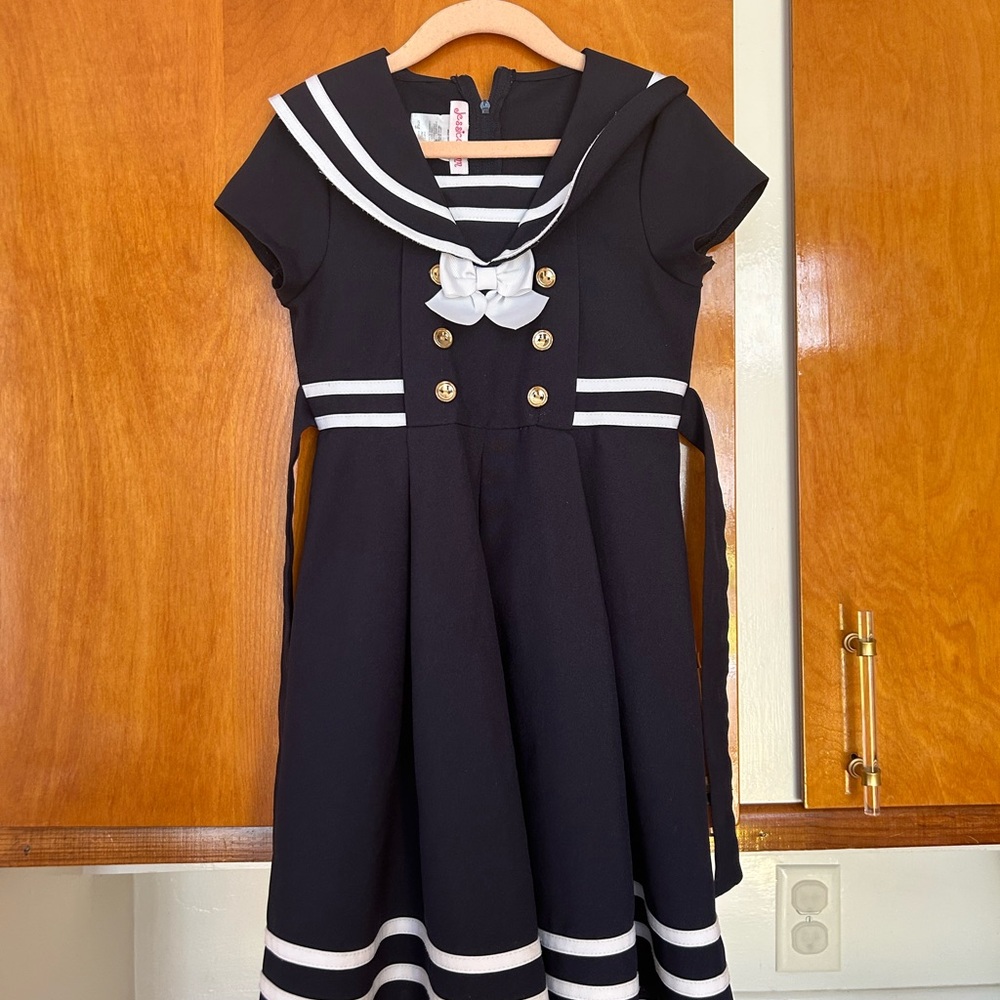 Jessica Ann Blue and White Sailor Collar Girl’s Sz 6x
